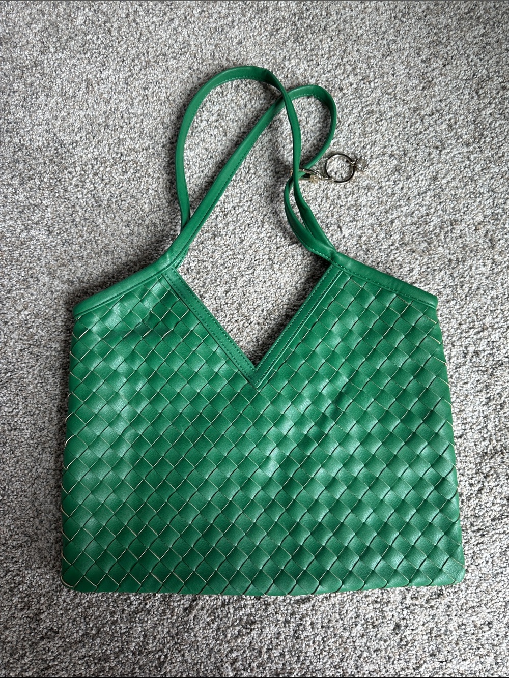 Woven Shoulder Bag in Green